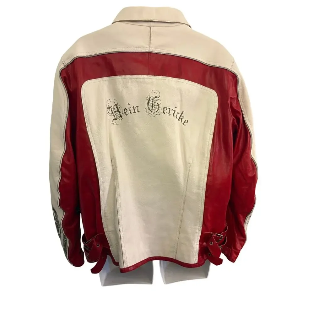 Heinz Gericke Delmar Red and White Motorcycle Jacket. - Picture 13 of 14